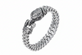 Pulseira com Cabeça de Corvo Estilo Viking em Aço Inoxidável