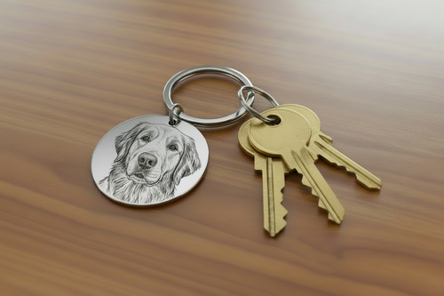 Chaveiro Redondo em Aço Inoxidável Personalizável