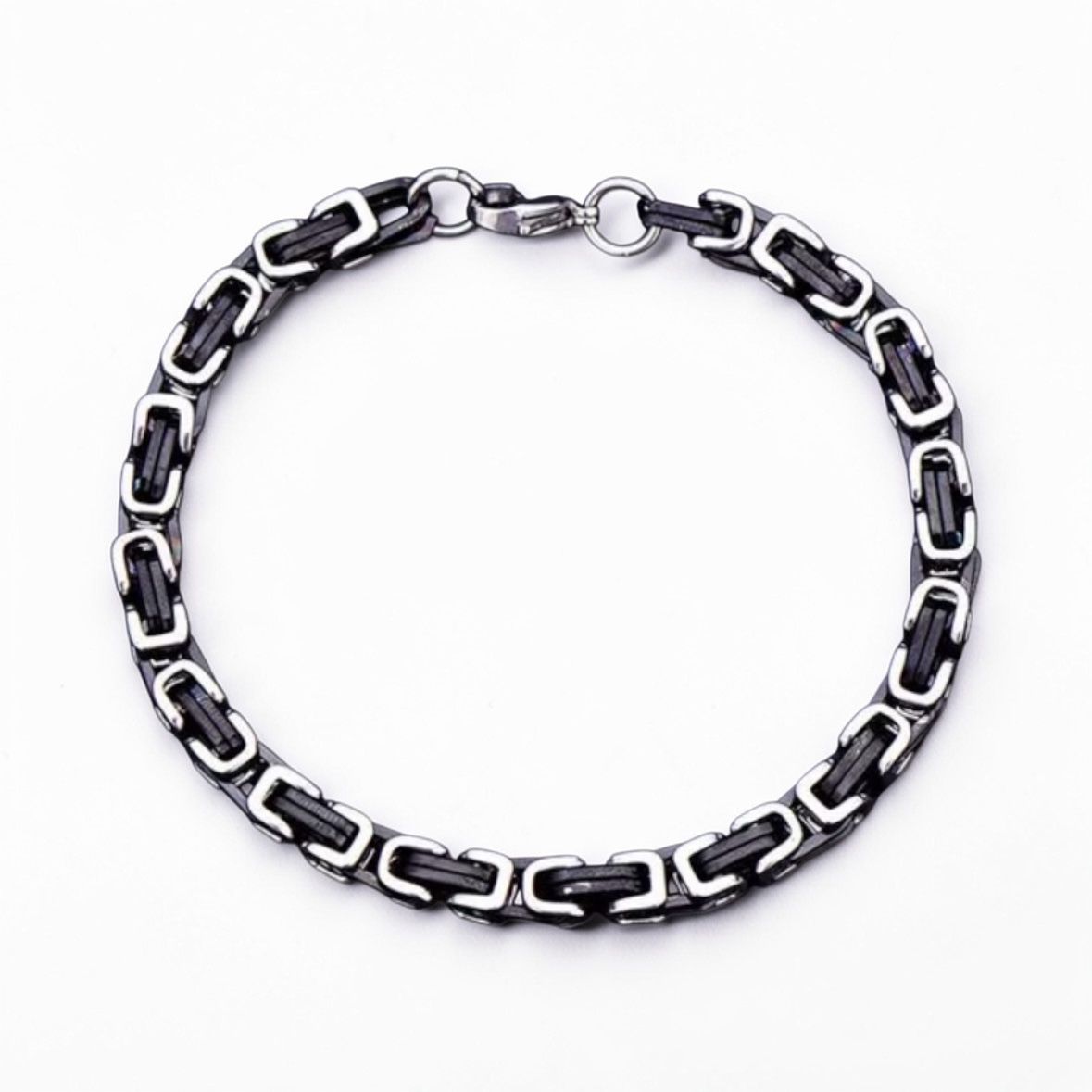 Pulseira Imperial Preta em Aço Inoxidável