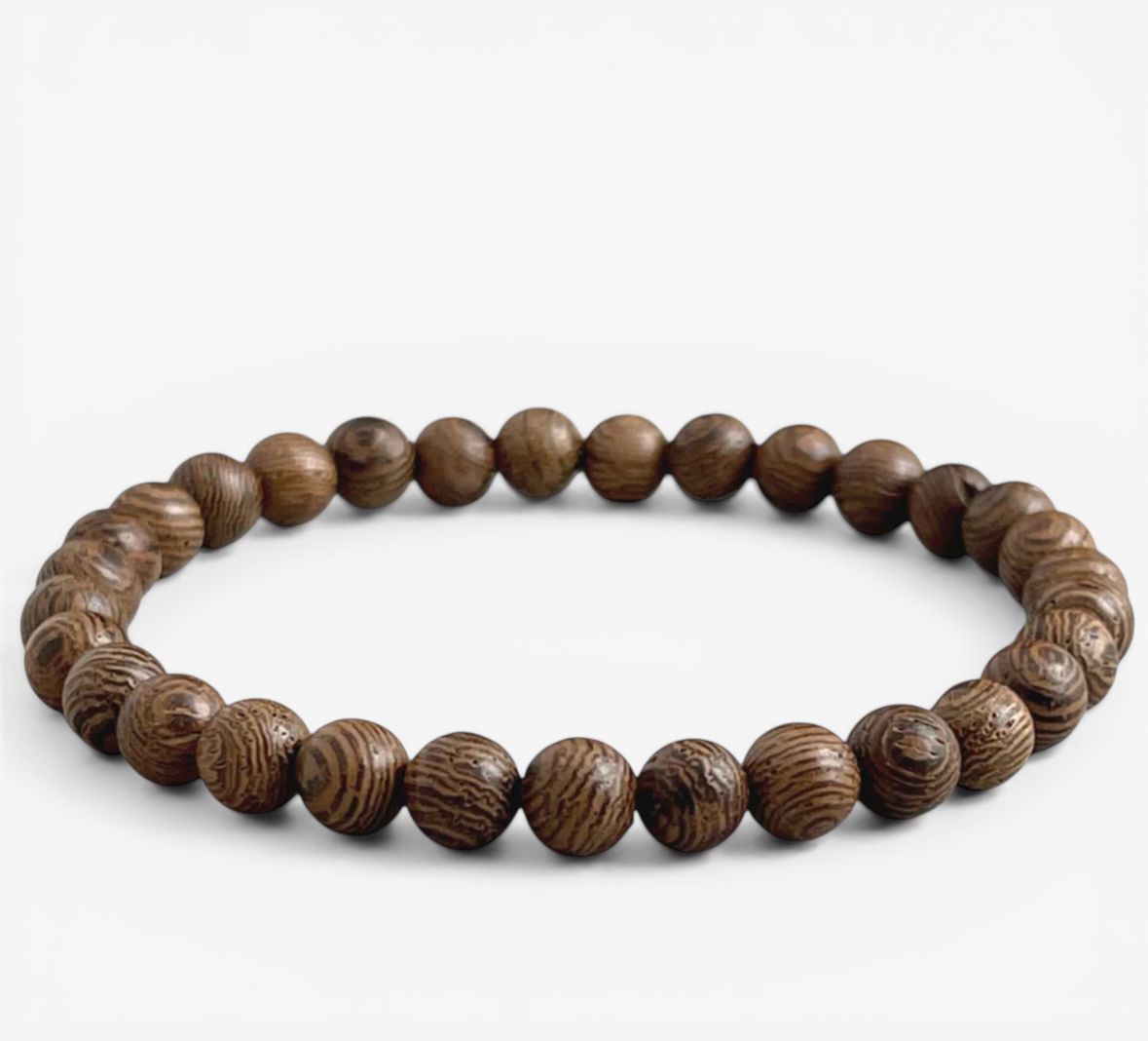 Pulseira de Contas de Madeira Estilo Boêmio Artesanal Cordão Elástico