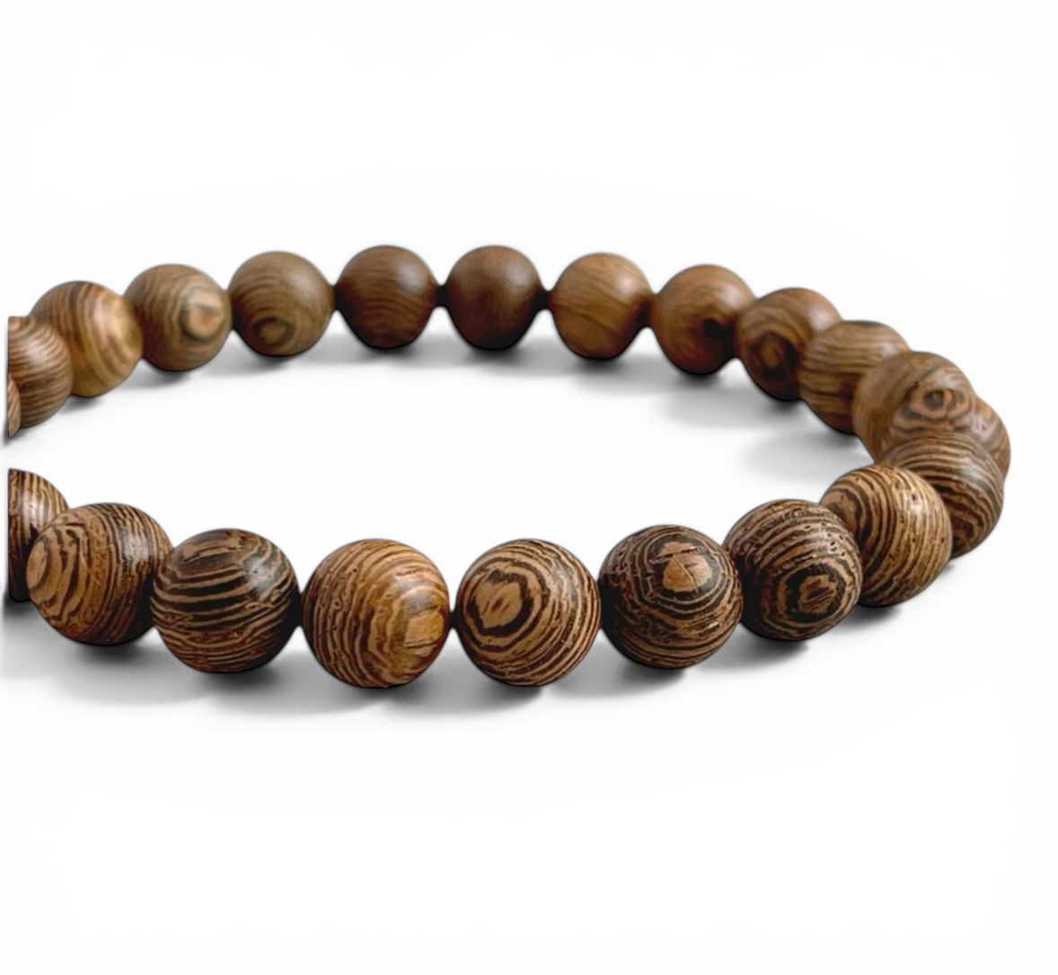 Pulseira de Contas de Madeira Estilo Boêmio Artesanal Cordão Elástico