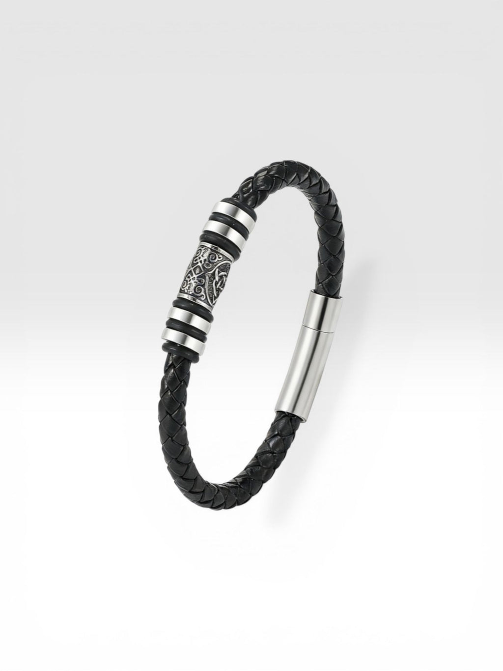 Pulseira de Couro Trançado