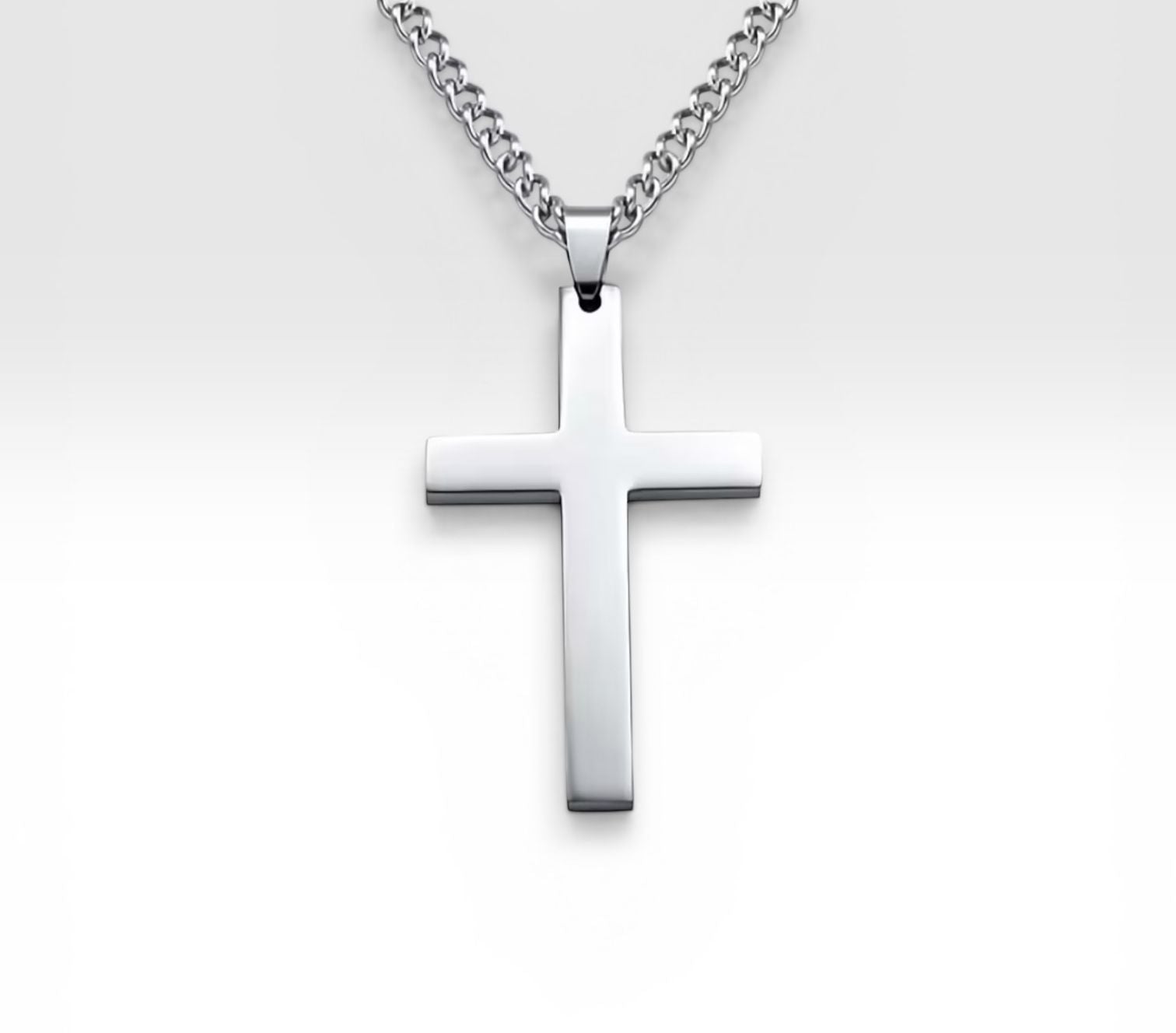 Conjunto com Cruz em Aço Inoxidável