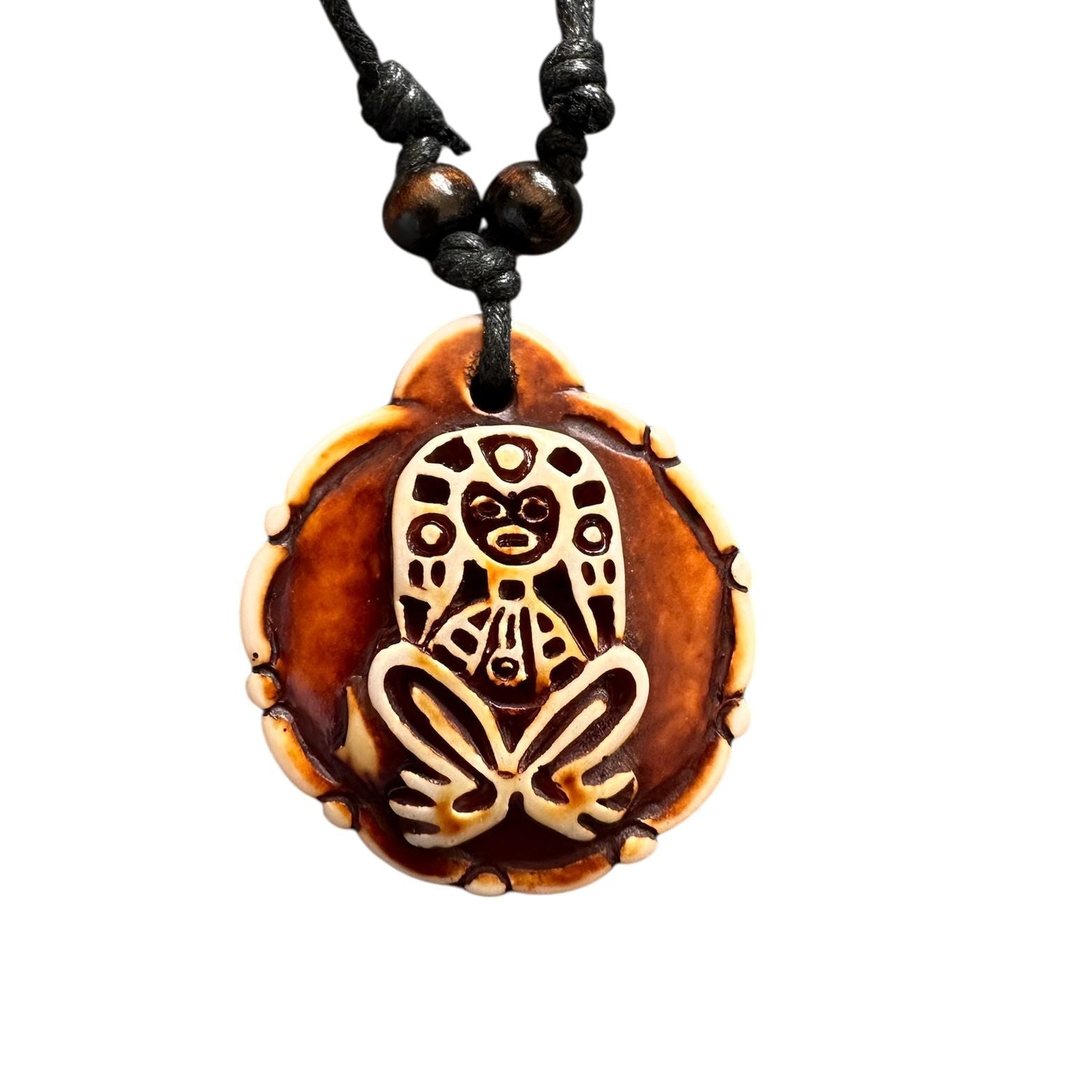 Colar com Pingente Tribal Artesanal em Estilo Étnico com Cordão Ajustável