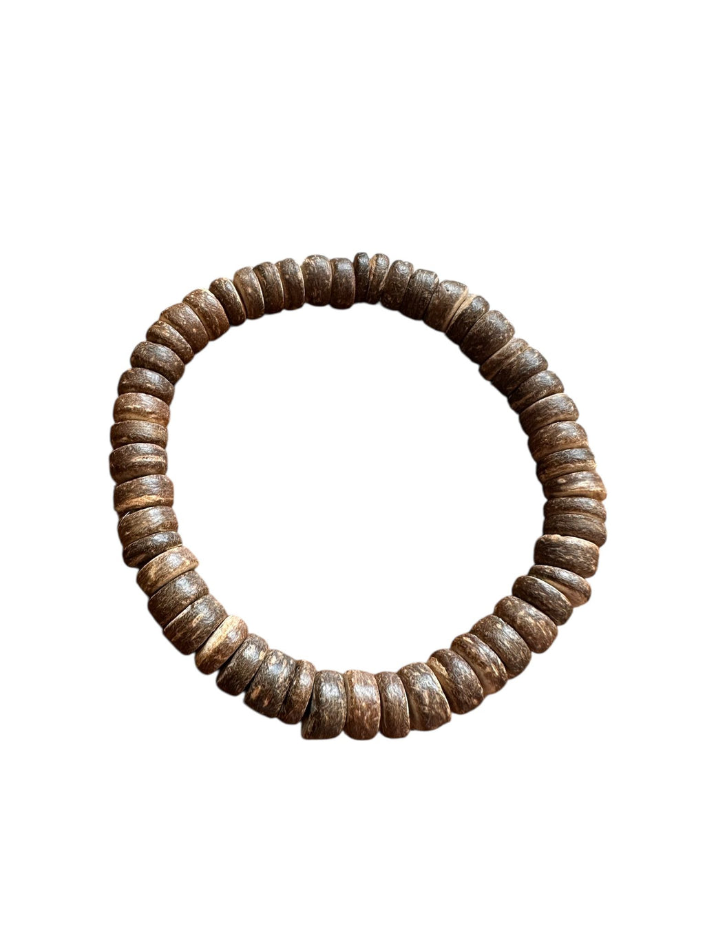 Pulseira de Contas em Madeira – Artesanal com Cordão Elástico