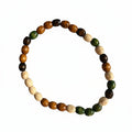 Pulseira Artesanal de Contas em Madeira Colorida com Cordão Elástico