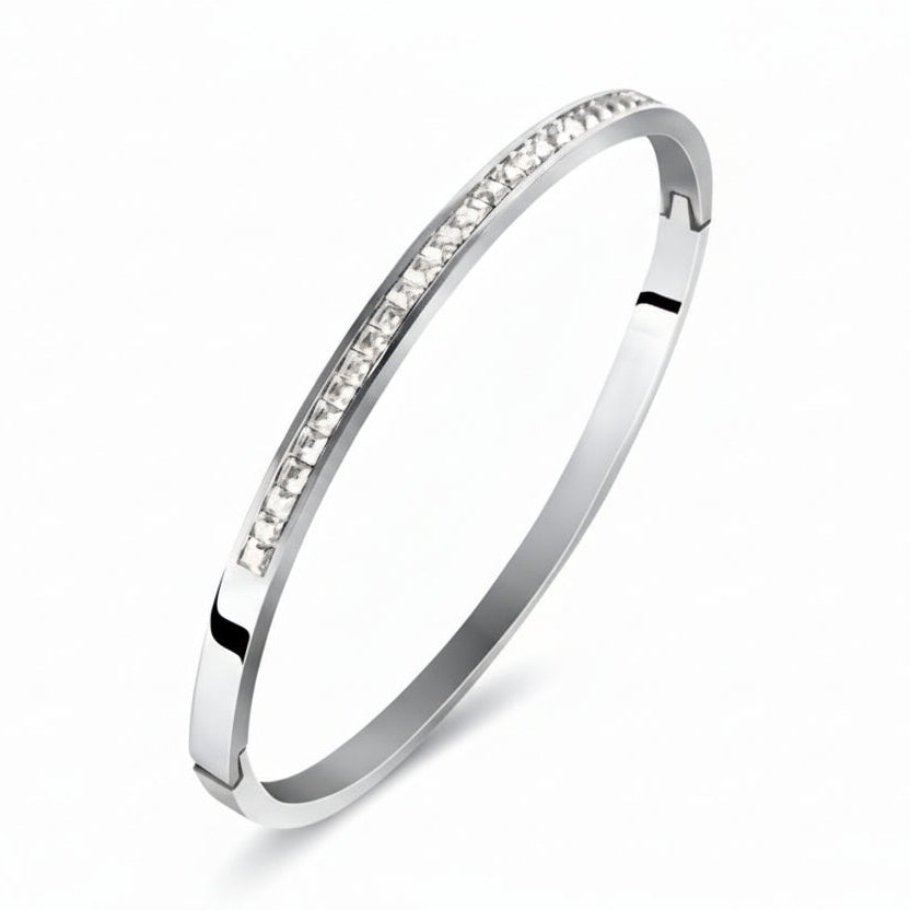 Pulseira de Aço Inoxidável com Zircônia