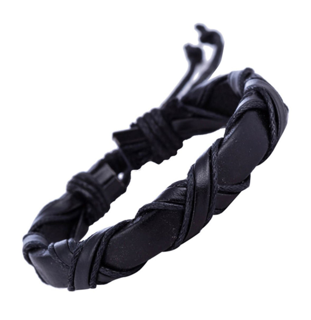 Pulseira de Couro Sintético Ajustável