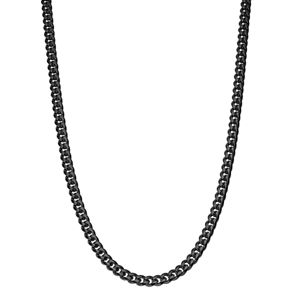 Corrente Grumet Masculina 70cm – Aço Inoxidável Revestido Preto