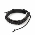 Pulseira de Couro Sintético Trançado Ajustável