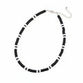 Colar de Contas de Madeira Preto e Branco Artesanal
