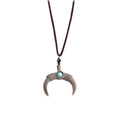 Colar Tribal com Pingente de Garra e Pedra Azul