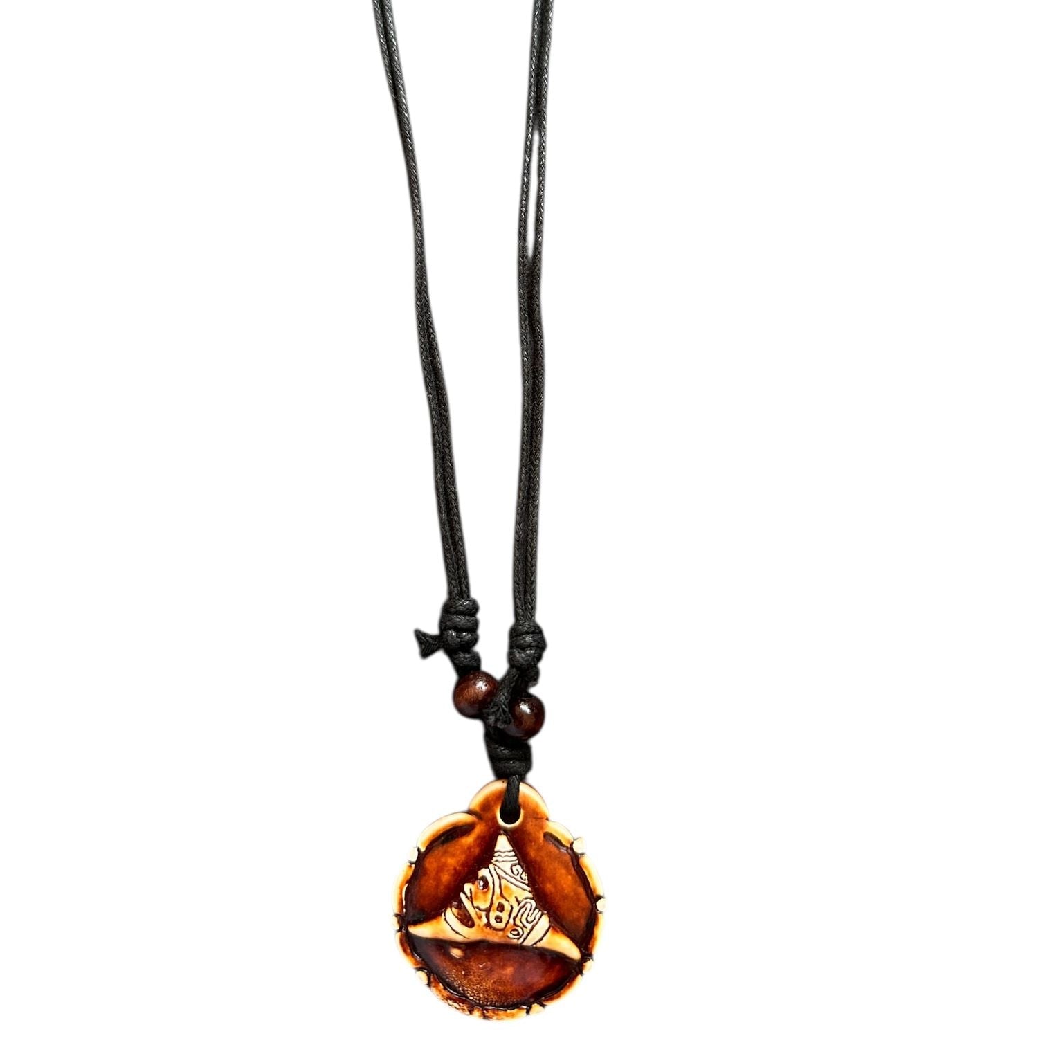 Colar com Pingente Tribal Artesanal em Estilo Étnico com Cordão Ajustável