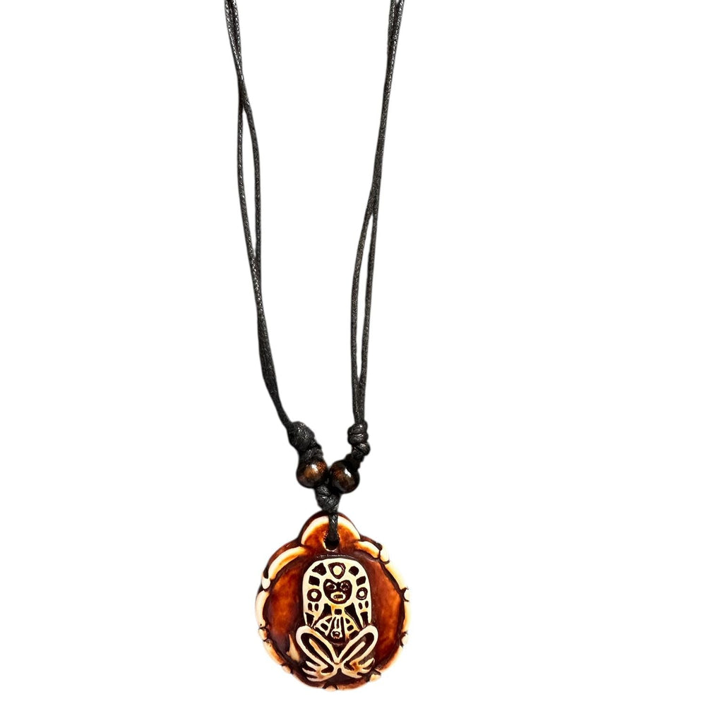 Colar com Pingente Tribal Artesanal em Estilo Étnico com Cordão Ajustável