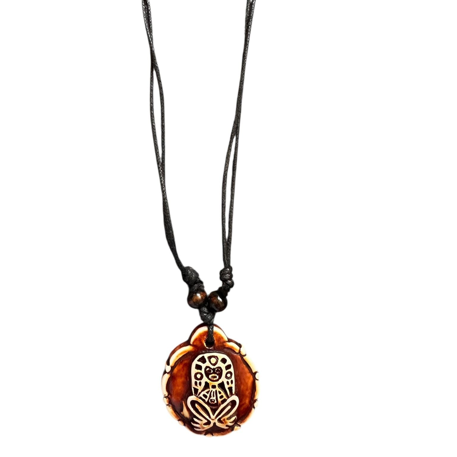 Colar com Pingente Tribal Artesanal em Estilo Étnico com Cordão Ajustável