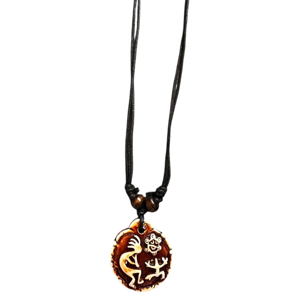 Colar com Pingente Tribal Artesanal em Estilo Étnico com Cordão Ajustável