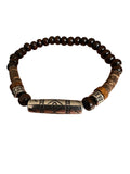 Pulseira de Contas de Madeira Estilo Boêmio Artesanal