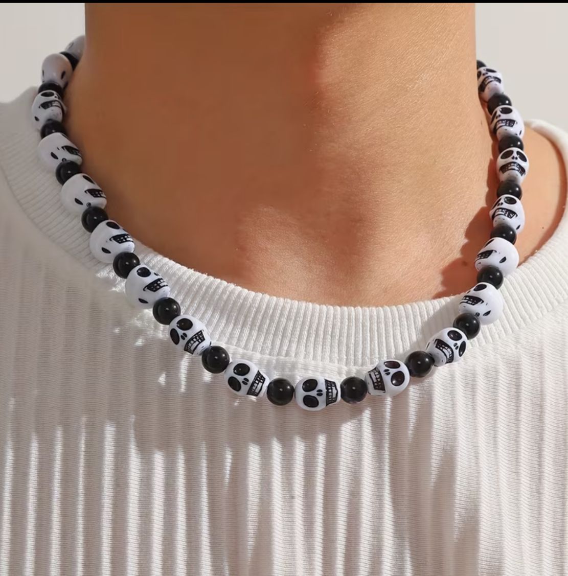 Colar Estilo Alternativo com Caveira Artesanal
