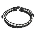 Pulseira de Couro Sintético Trançado Ajustável