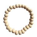 Pulseira Artesanal em Madeira com Contas e Elástico