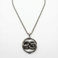 Conjunto Colar com Pingente de Serpente Dupla em Aço Inoxidável